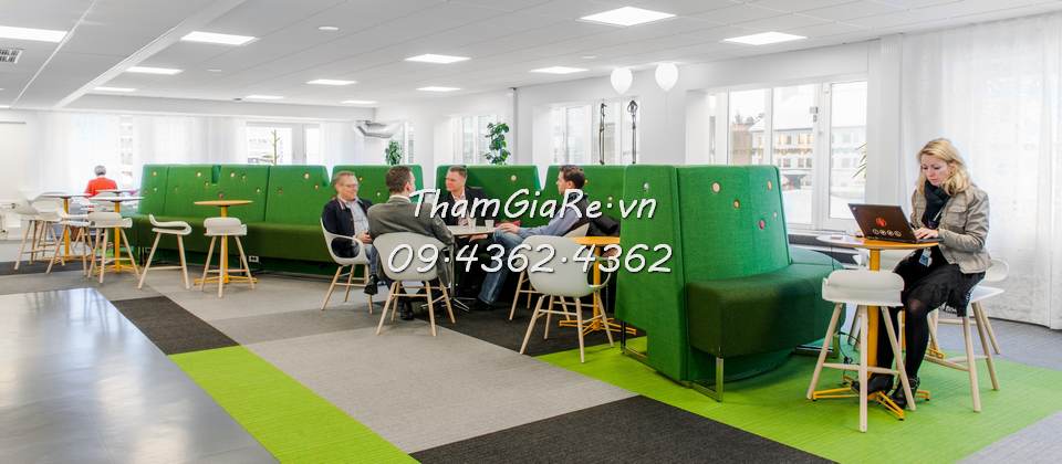 Trải thảm văn phòng tạo điểm nhấn màu sắc theo thiết kế nội thất văn phòng mẫu 03