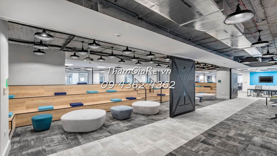 Trải thảm văn phòng tạo điểm nhấn màu sắc theo thiết kế nội thất văn phòng mẫu 05