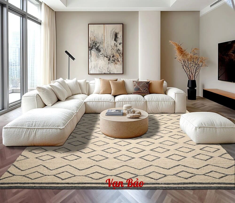 thảm len cao cấp phòng khách sang trọng